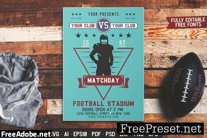 American Football Match Day Flyer HXVHJAA