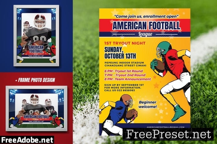 American Football Tryout Flyer BAWS6FU