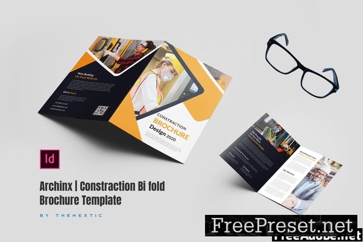 Archix | Contraction Bifold Brochure Template Desi U7FAFRF