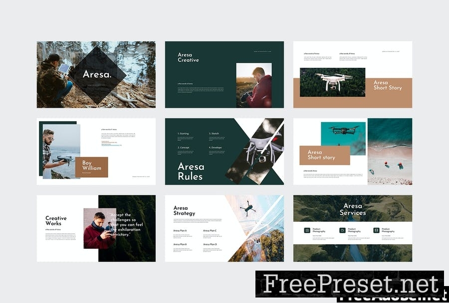 Aresa - Drone Photography Powerpoint Template