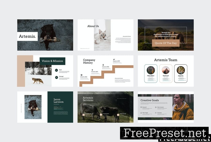 Artemis - Animal Photography Powerpoint Template WZNQSWZ