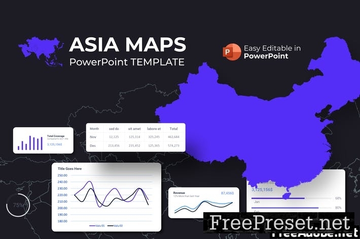 Asia Maps PowerPoint Presentation Template 9ZCA258