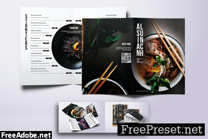 Asian Cuisine Elegant Food Menu Bundle 3X2ZYSZ