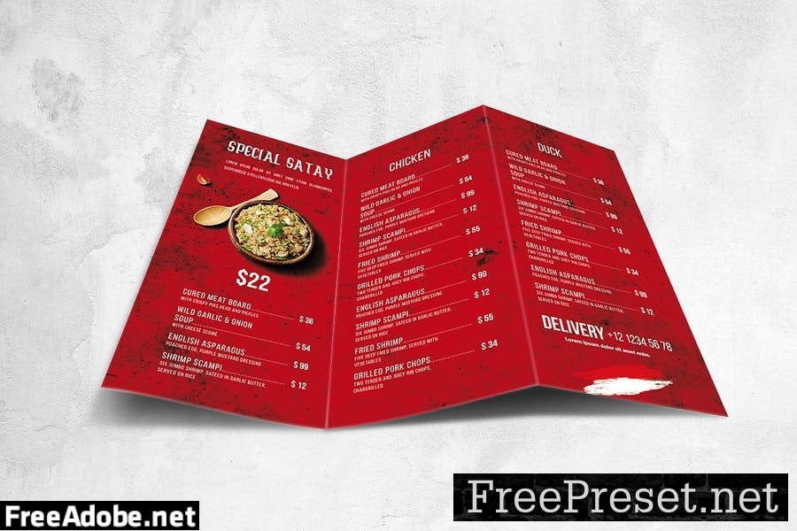 Asian Food Menu Design A4 & US Letter