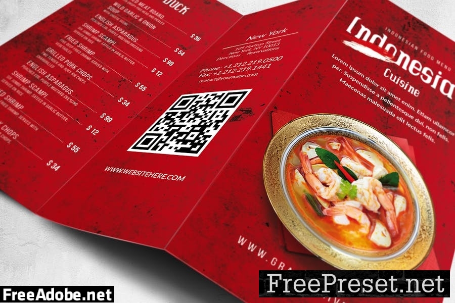 Asian Food Menu Design A4 & US Letter