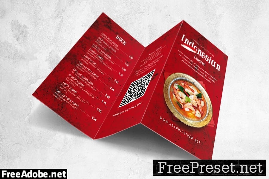 Asian Food Menu Design A4 & US Letter