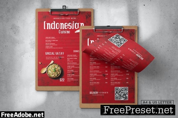 Asian Food Menu Design A4 & US Letter 9DJJQ4V