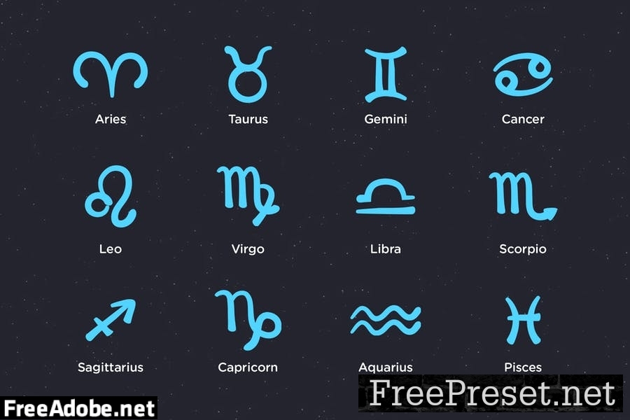 Astrological Symbol Vector Set 7V2GCMZ