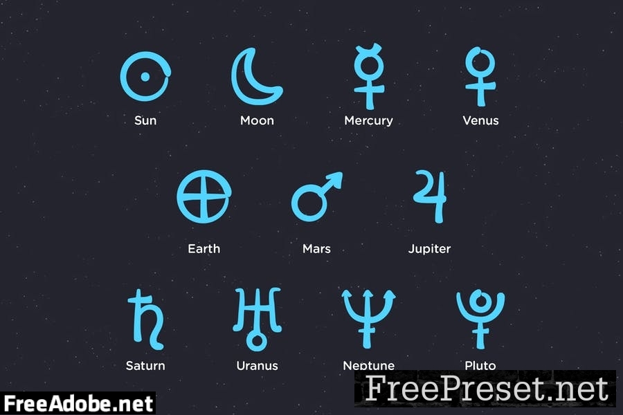 Astrological Symbol Vector Set 7V2GCMZ