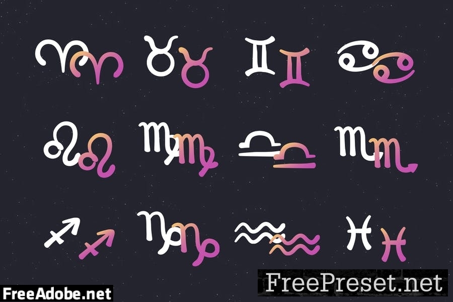 Astrological Symbol Vector Set 7V2GCMZ