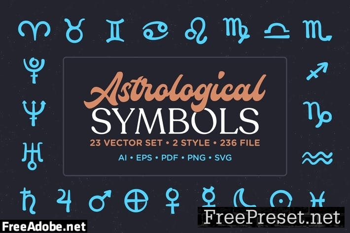 Astrological Symbol Vector Set 7V2GCMZ