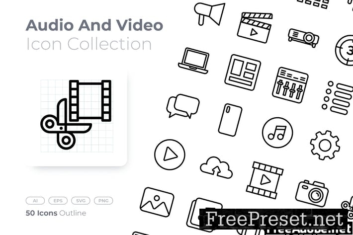 Audio and Video Outline Icon Y742VVW