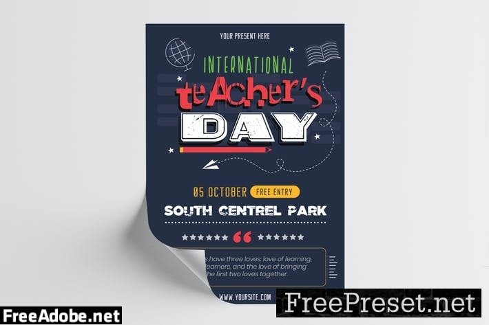 International Teachers Day Flyer Template Y5KRQWV