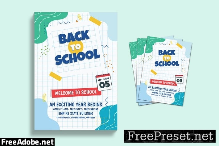 Back To School Flyer Template 7Y9UFQ2