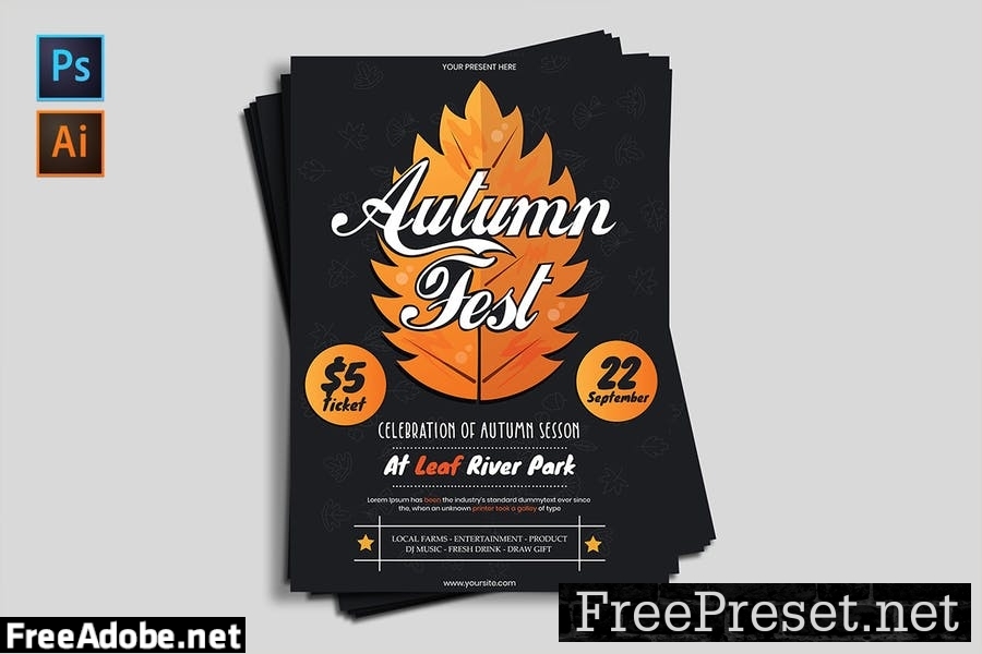 Autumn Festival Flyer Template ZZZ9B3F