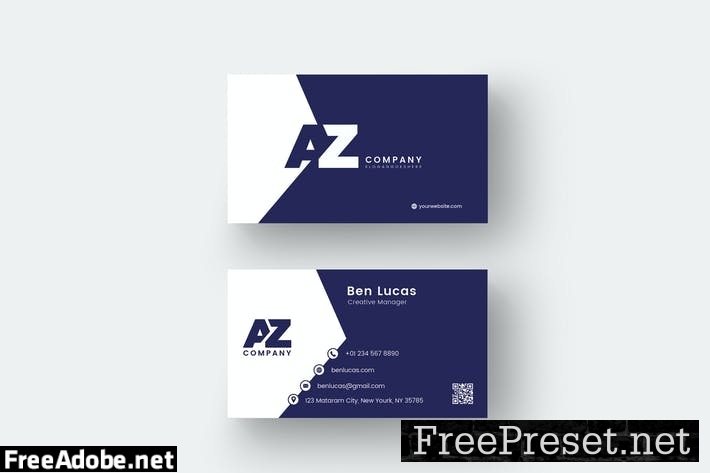 AZ Bussiness Name Card Template U63Z7HA