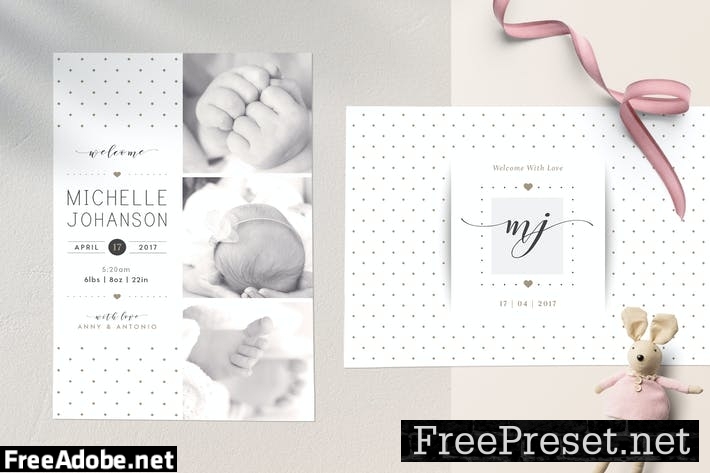 Baby Birth Announcement Card 7LHKX5B