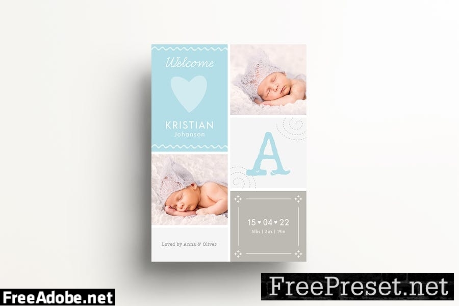 Baby Birth Announcement Card CZKUW8A