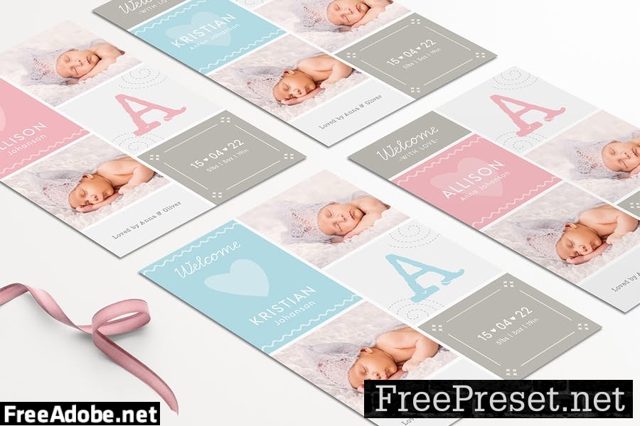 Baby Birth Announcement Card CZKUW8A