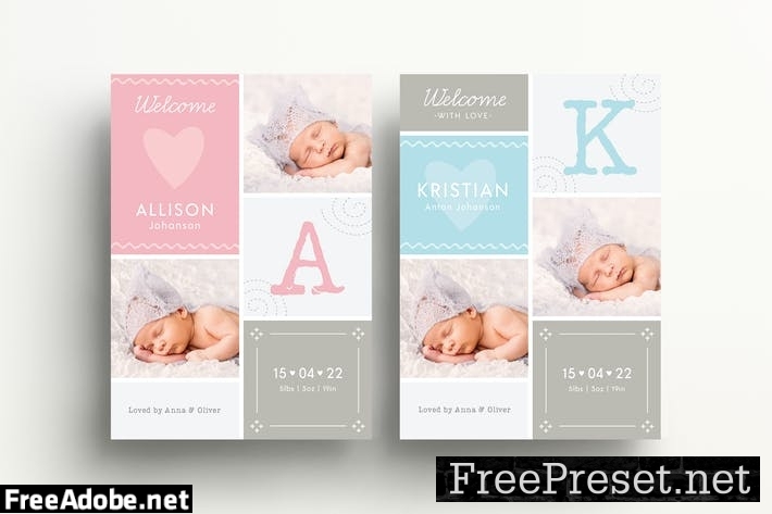 Baby Birth Announcement Card CZKUW8A