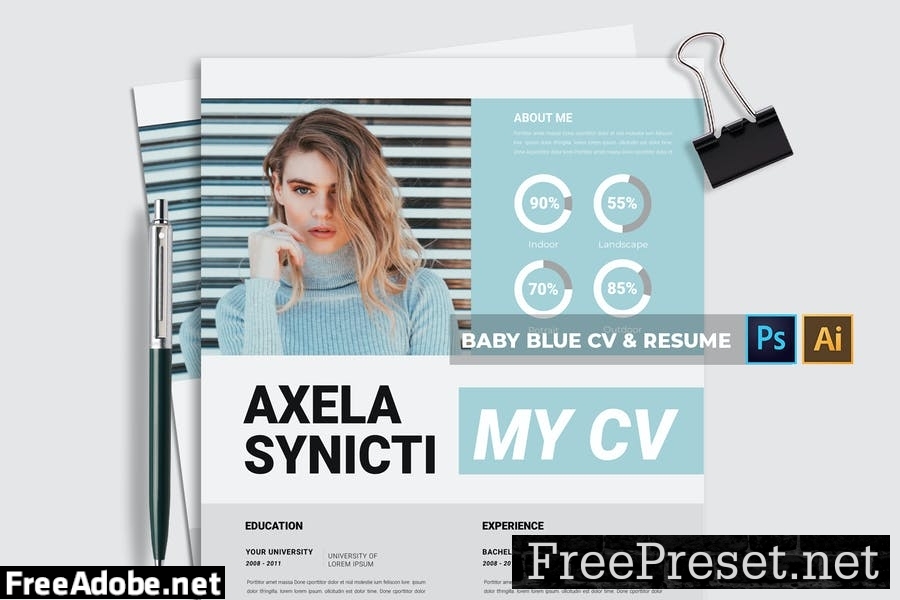 Baby Blue | CV & Resume PDZ77BN