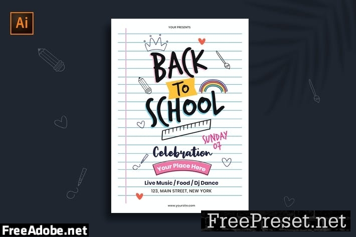 Back to School Flyer/Poster Template X4AW8X9