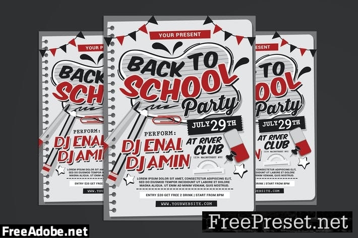 Back to School Party Flyer ZKKLCYR