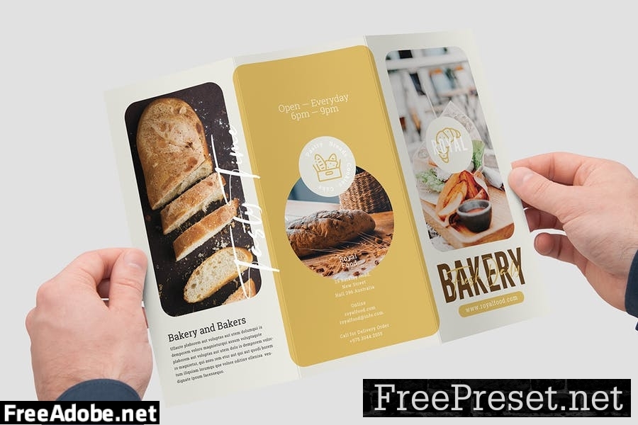 Bakery And Confectionery Food Trifold Brochure