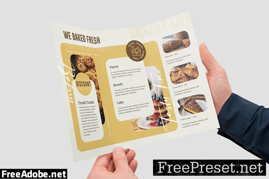 Bakery And Confectionery Food Trifold Brochure