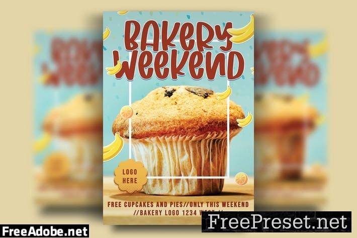 Bakery Weekend Party Flyer Template XJ2UZ5F