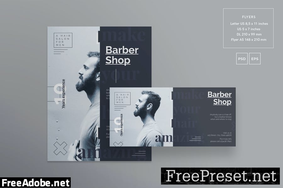 Barbershop Haircut Flyer and Poster Template