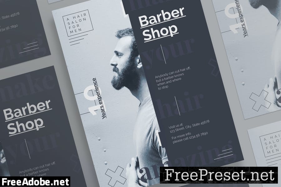 Barbershop Haircut Flyer and Poster Template