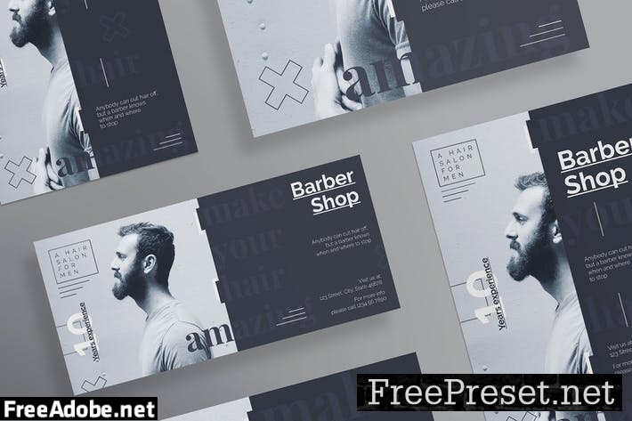 Barbershop Haircut Flyer and Poster Template GNL9DK