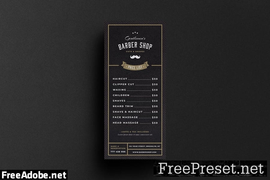 Barbershop Rack Card H6YKQSD