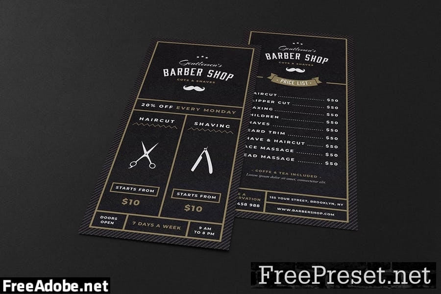 Barbershop Rack Card H6YKQSD