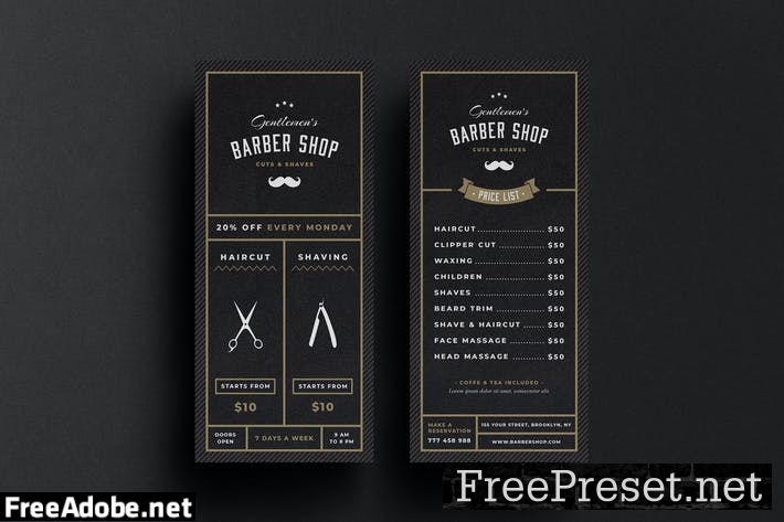 Barbershop Rack Card H6YKQSD