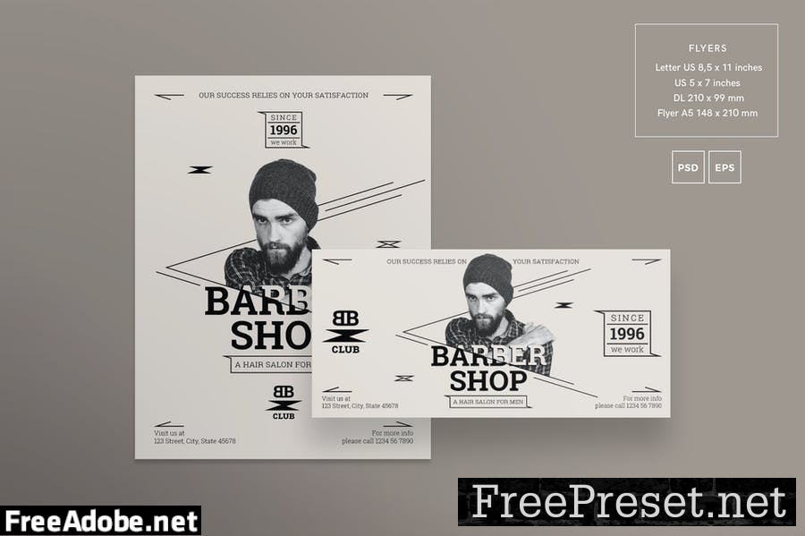 Barbershop Services Flyer and Poster Template