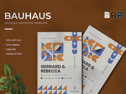 Bauhaus - Wedding Invitation 2FRFV7T