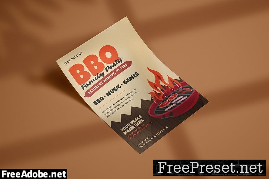 BBQ Family Party - Flyer Template KQPZ58Y