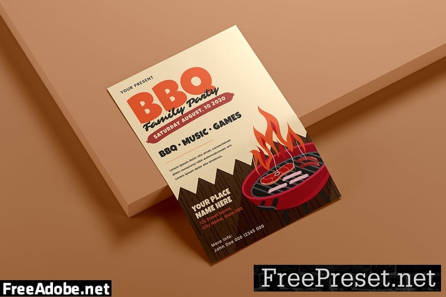 BBQ Family Party - Flyer Template KQPZ58Y