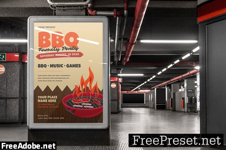 BBQ Family Party - Flyer Template KQPZ58Y