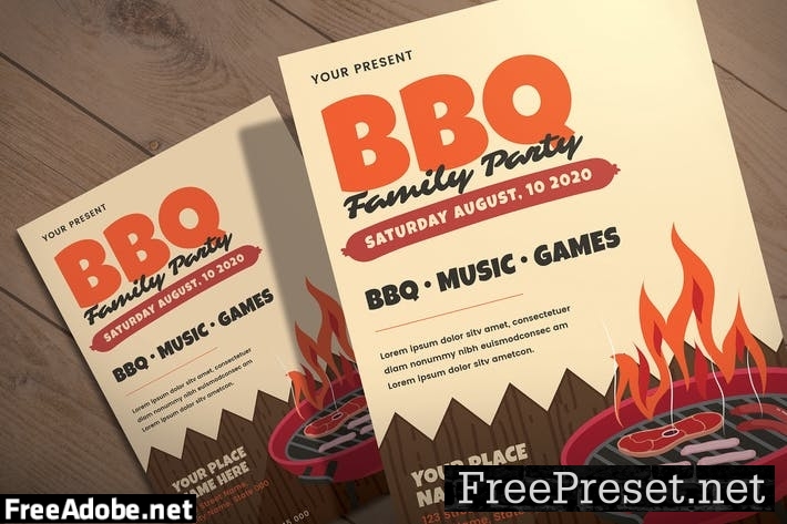 BBQ Family Party - Flyer Template KQPZ58Y