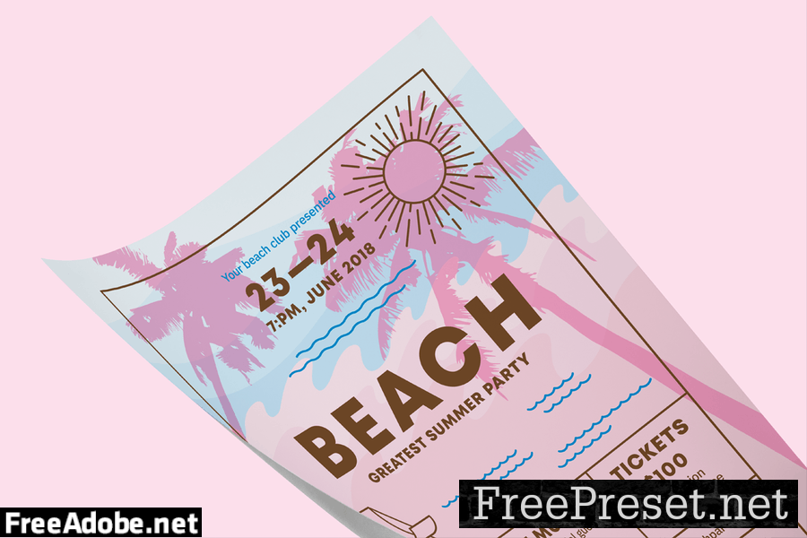 Beach Poster Template 8Y6NCU