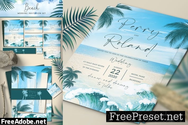 Beach Wedding Invitation F2G6QRY