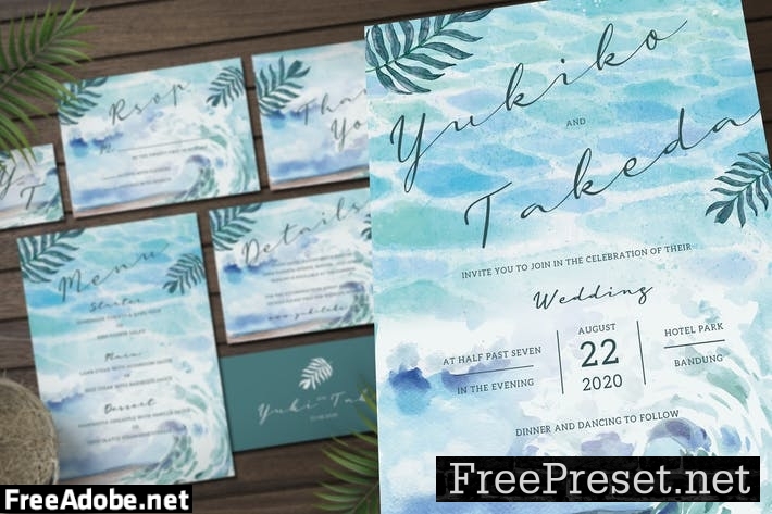 Beach Wedding Invitation Set WR9J7V6