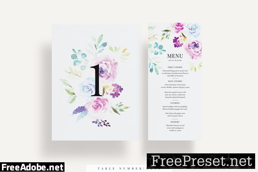 Beautiful Floral Wedding Invitation Set EZ 78NPVFU