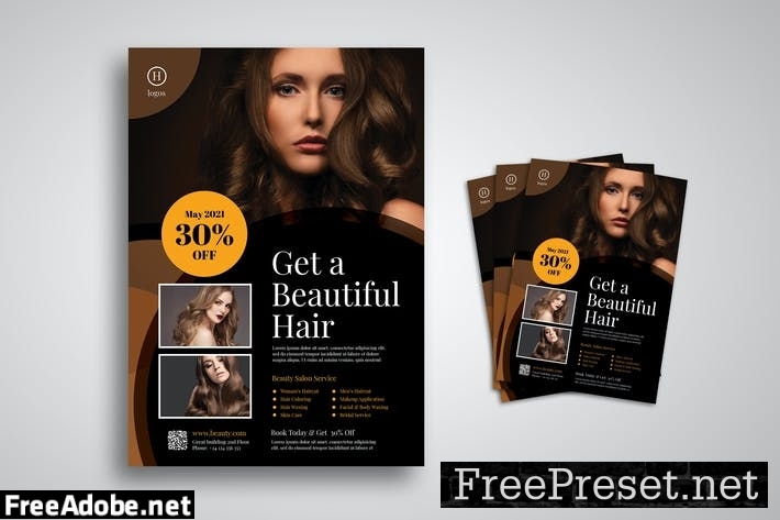 Beautiful Hair Salon Flyer XZ5NAYS