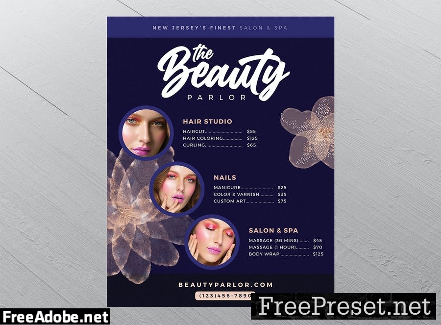 Beauty Salon Flyers for Hairdresser, Nails, & Spa ML9Z8ZA