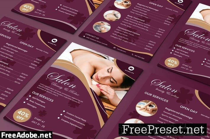 Beauty Salon Two Sided Price List Flyer Template PJZUBPX