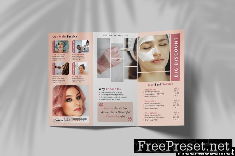 Beauty Wedding Salon Trifold Brochure